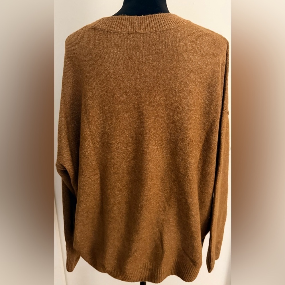 Vince Camuto Long Sleeve Crew Neck Sweater In Brown - Size XL - Picture 6 of 7